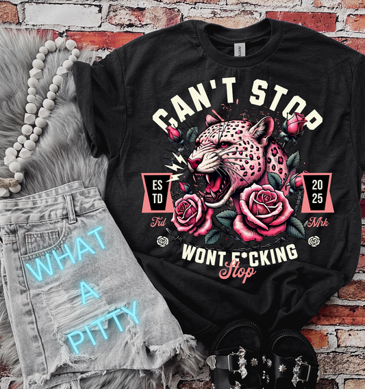 Can't Stop Leopard tee