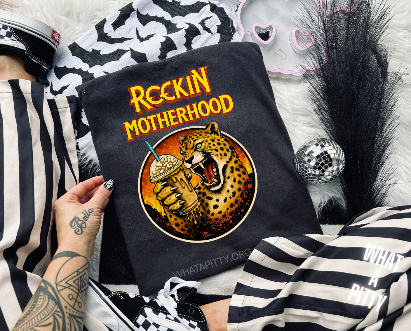 Rockin' Motherhood 80's band leopard