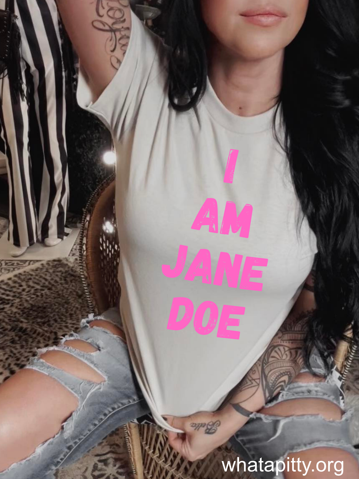 I AM JANE DOE - Distressed Pink Ink