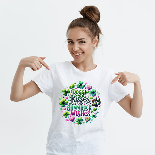 Doggie Kisses and Shamrock Wishes tee