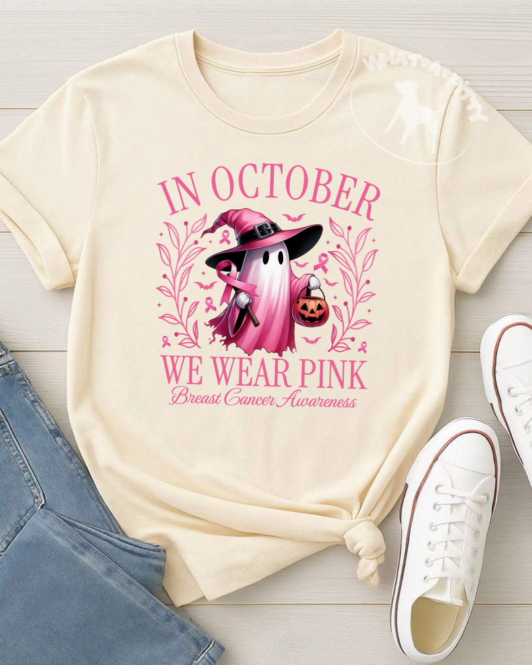 In October Ghost (Pink Ink) tee