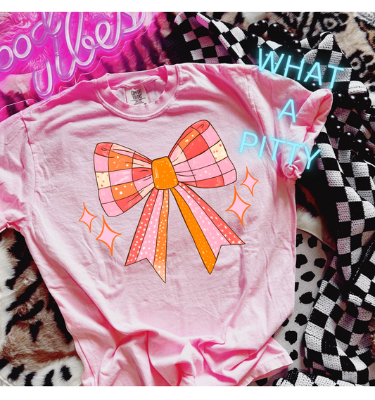 Pink & Orange trendy bow tee
