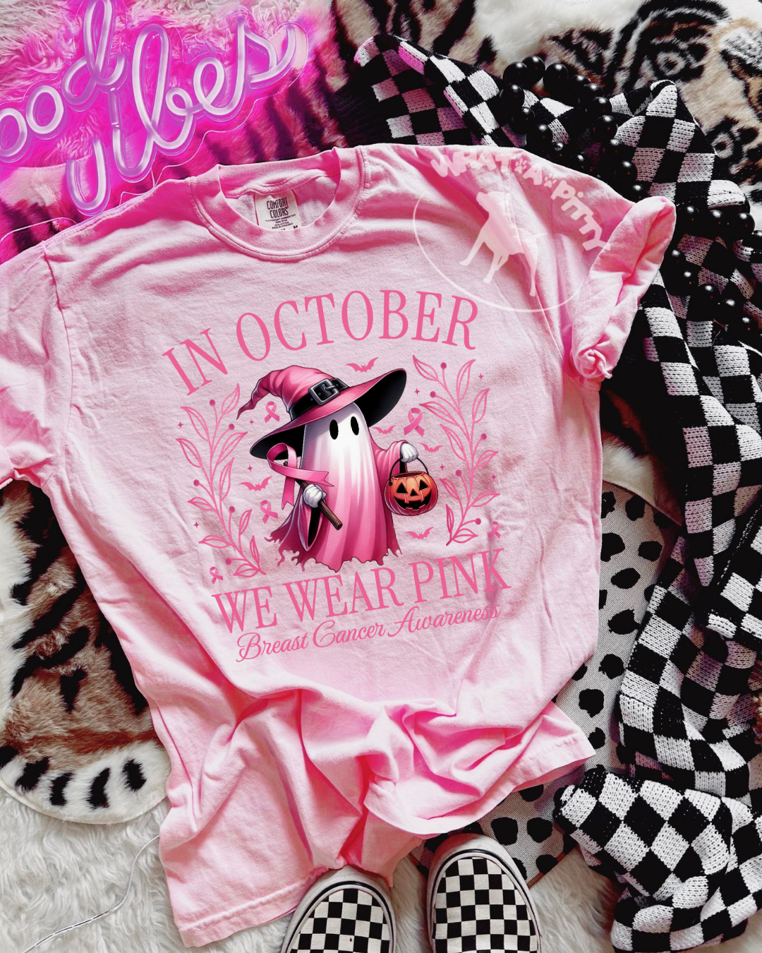 In October Ghost (Pink Ink) tee
