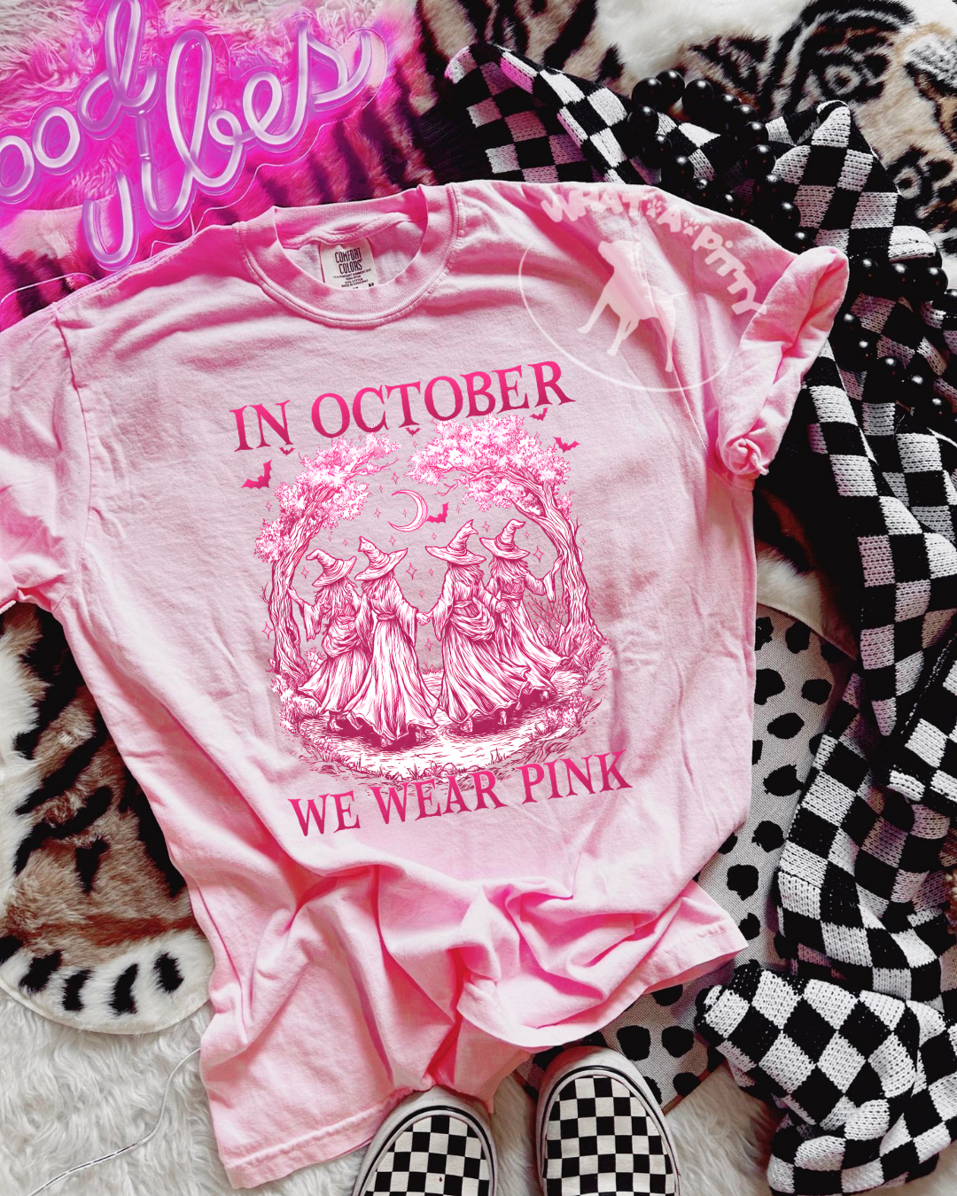 In October Witches tee (all pink)