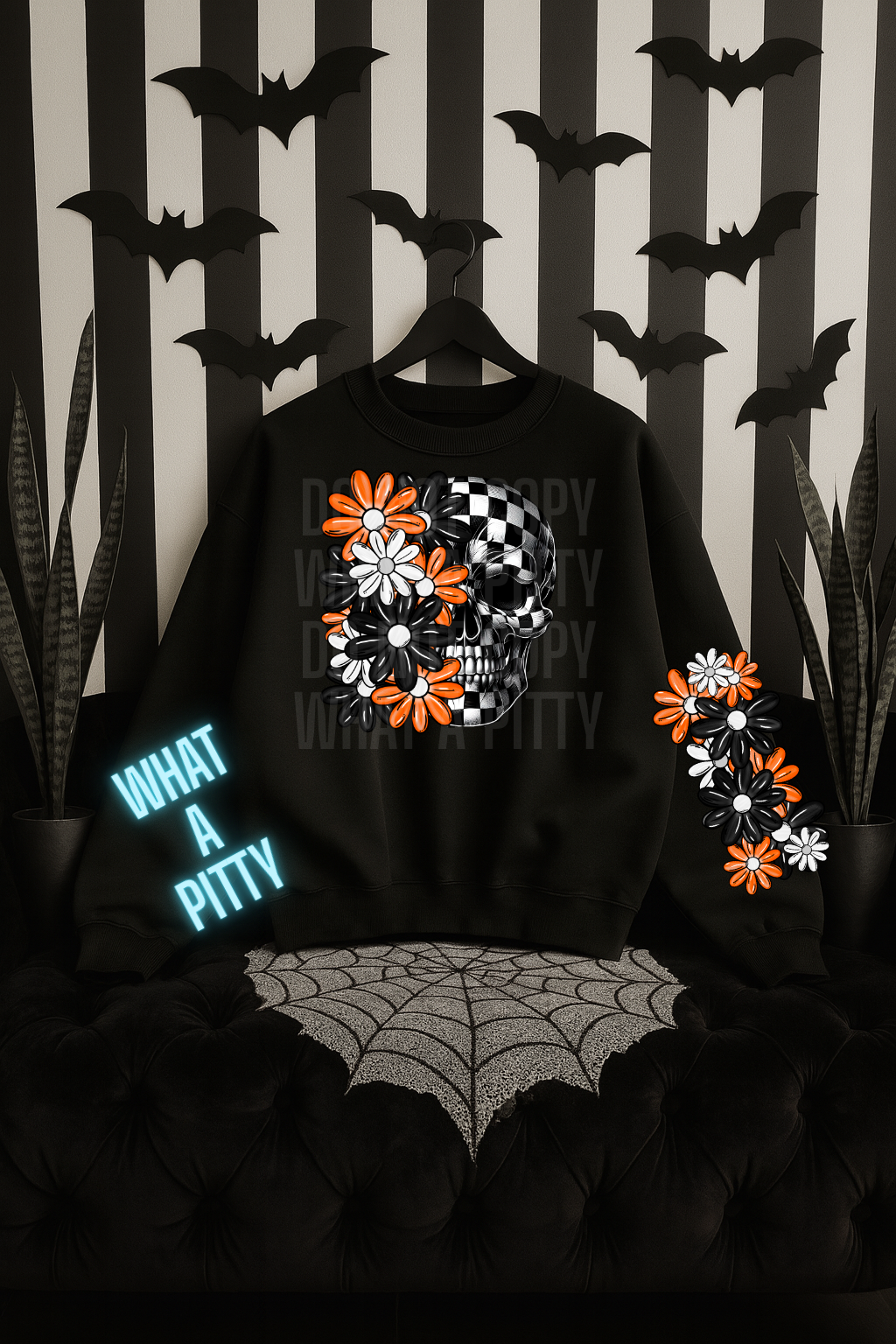 Halloween Floral Skull with sleeve design