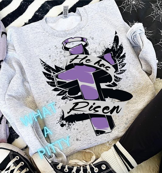 He has Risen Purple Cross tee