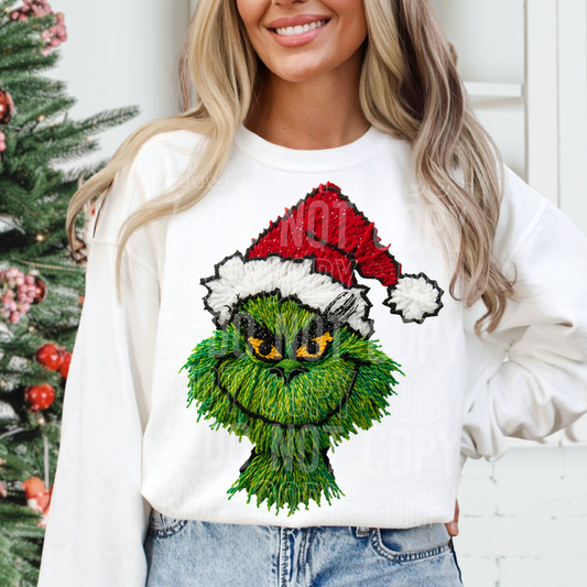 Christmas Green Man faux string tee