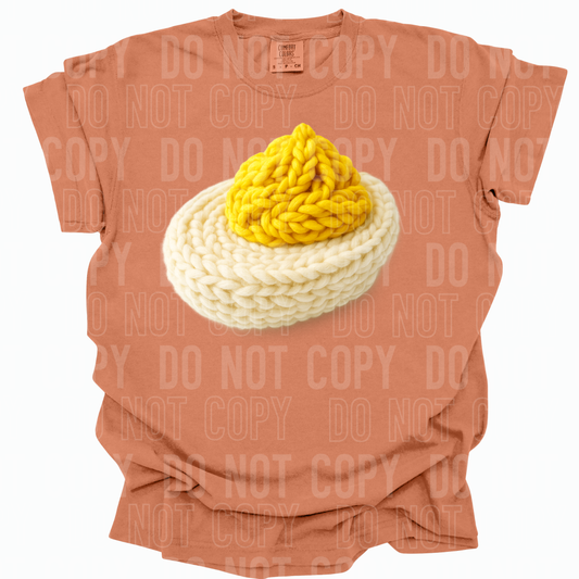 Deviled Egg faux yarn tee