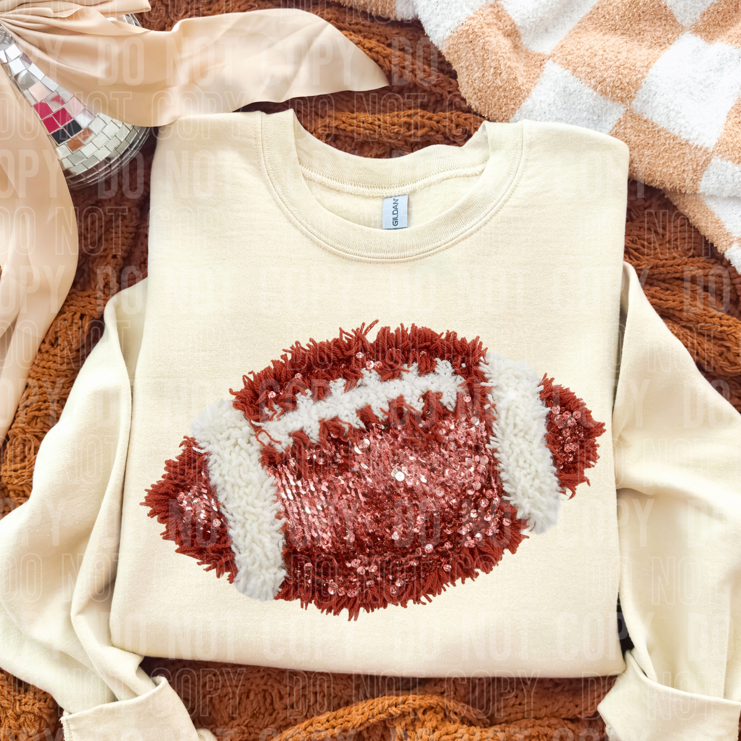 Football faux yarn tee