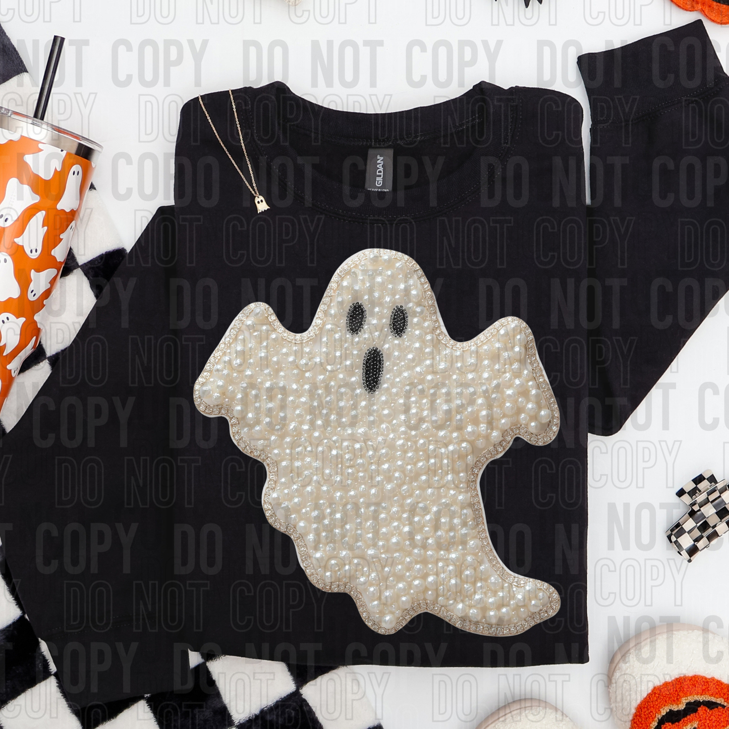 Spooky Ghost faux pearl tee