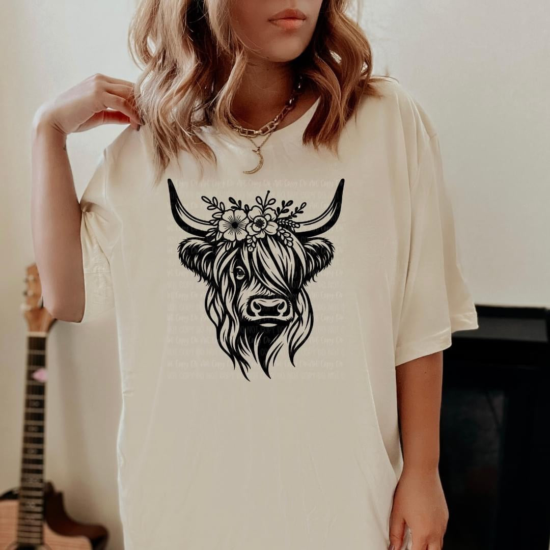 Floral Shaggy Cow tee