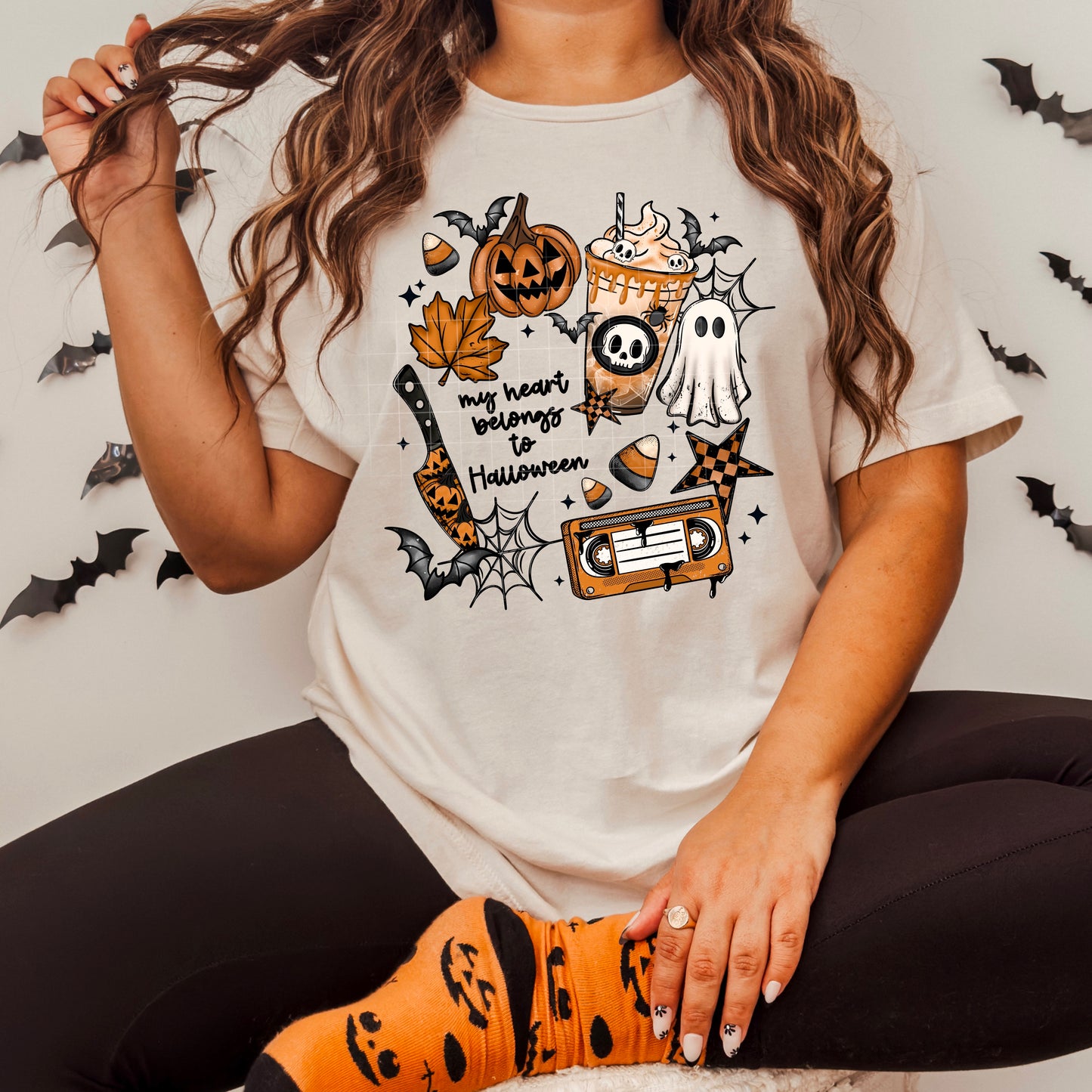 My heart belongs to Halloween tee (Black Ink)
