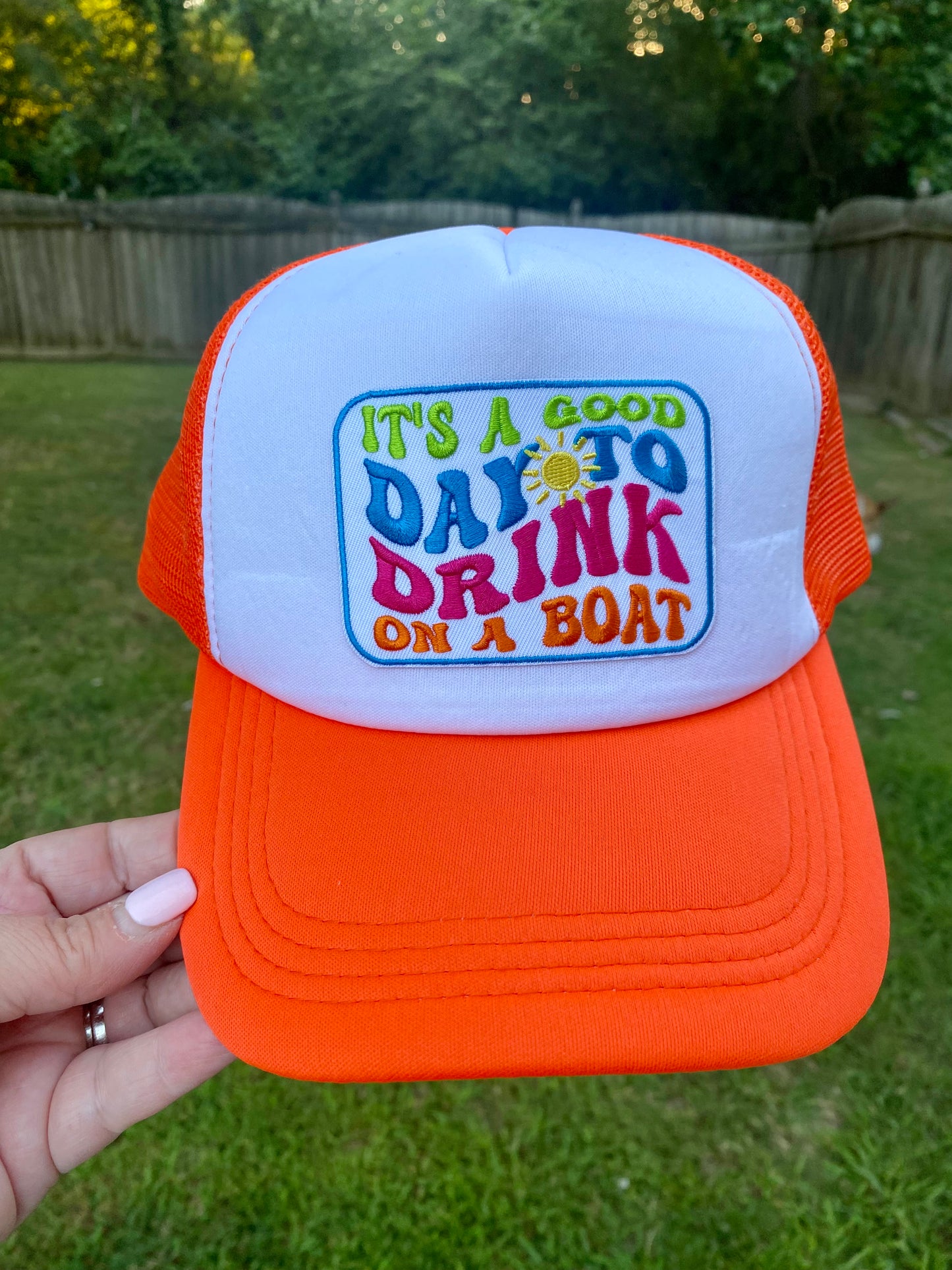 It's a good day to drink on a boat Trucker Hat