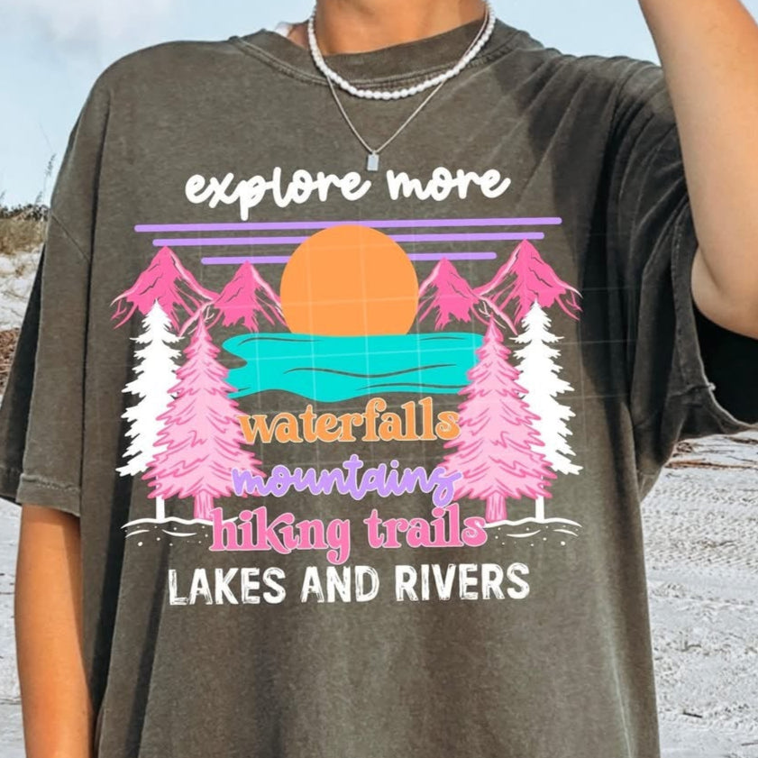 Explore More tee (white ink)