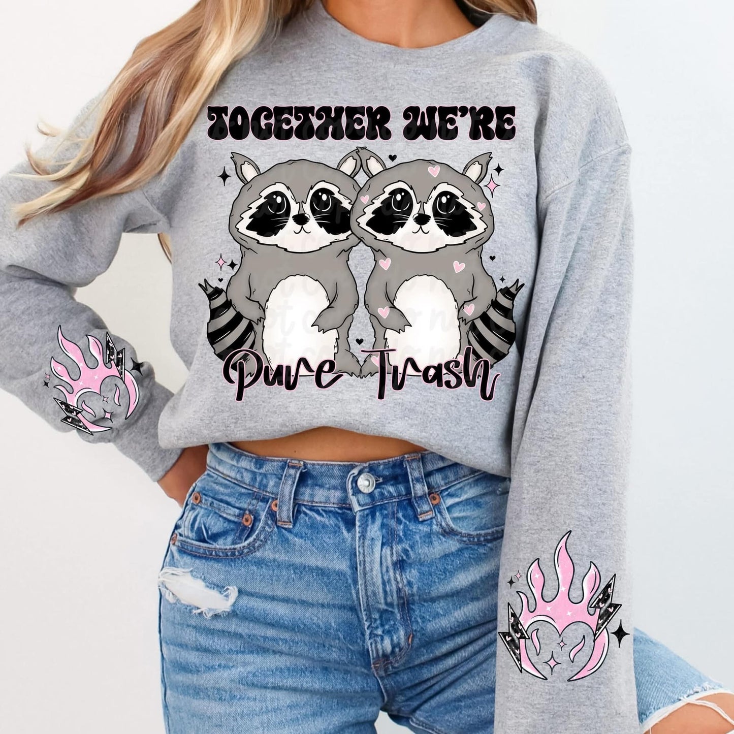 Together we're pure trash sweatshirt with sleeve design