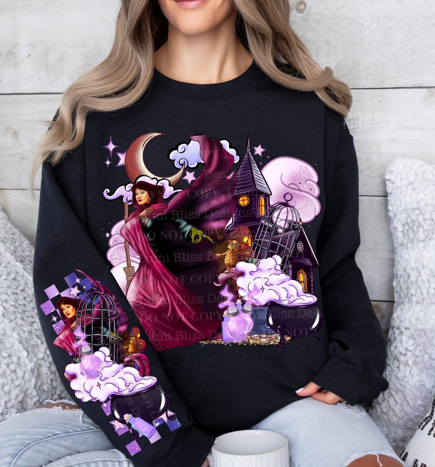 Witches sweatsirt w/ sleeve design