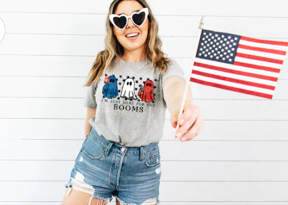 I'm just here for the BOOMS tee