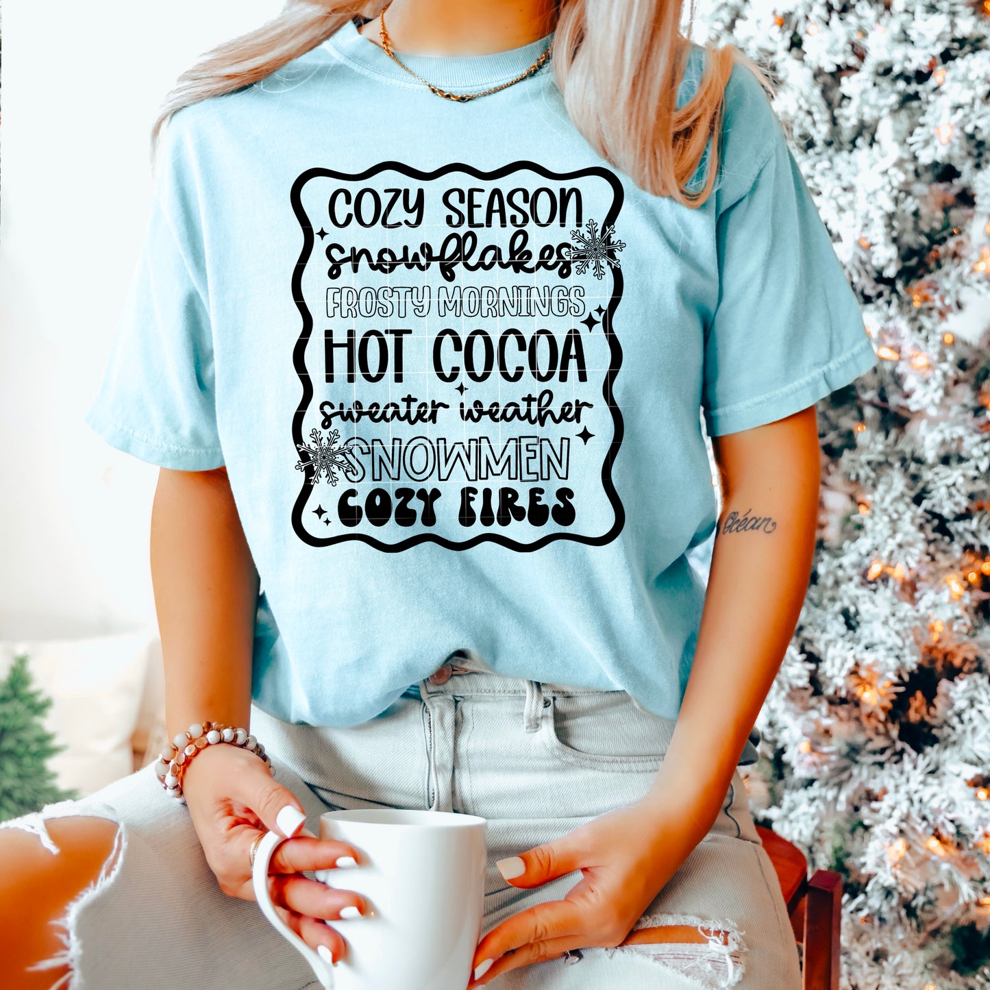 Cozy Season list tee (Black ink)