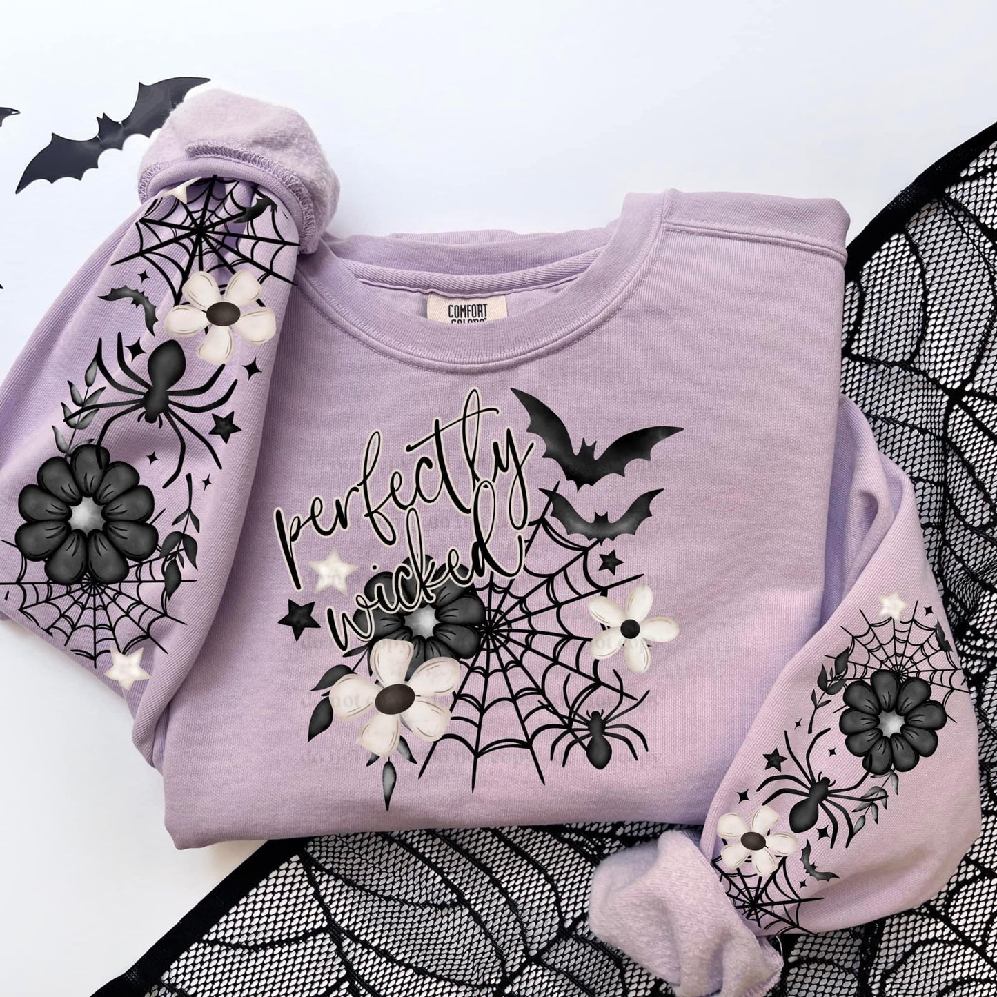 Perfectly Wicked sleeve design sweatshirt or Hoodie
