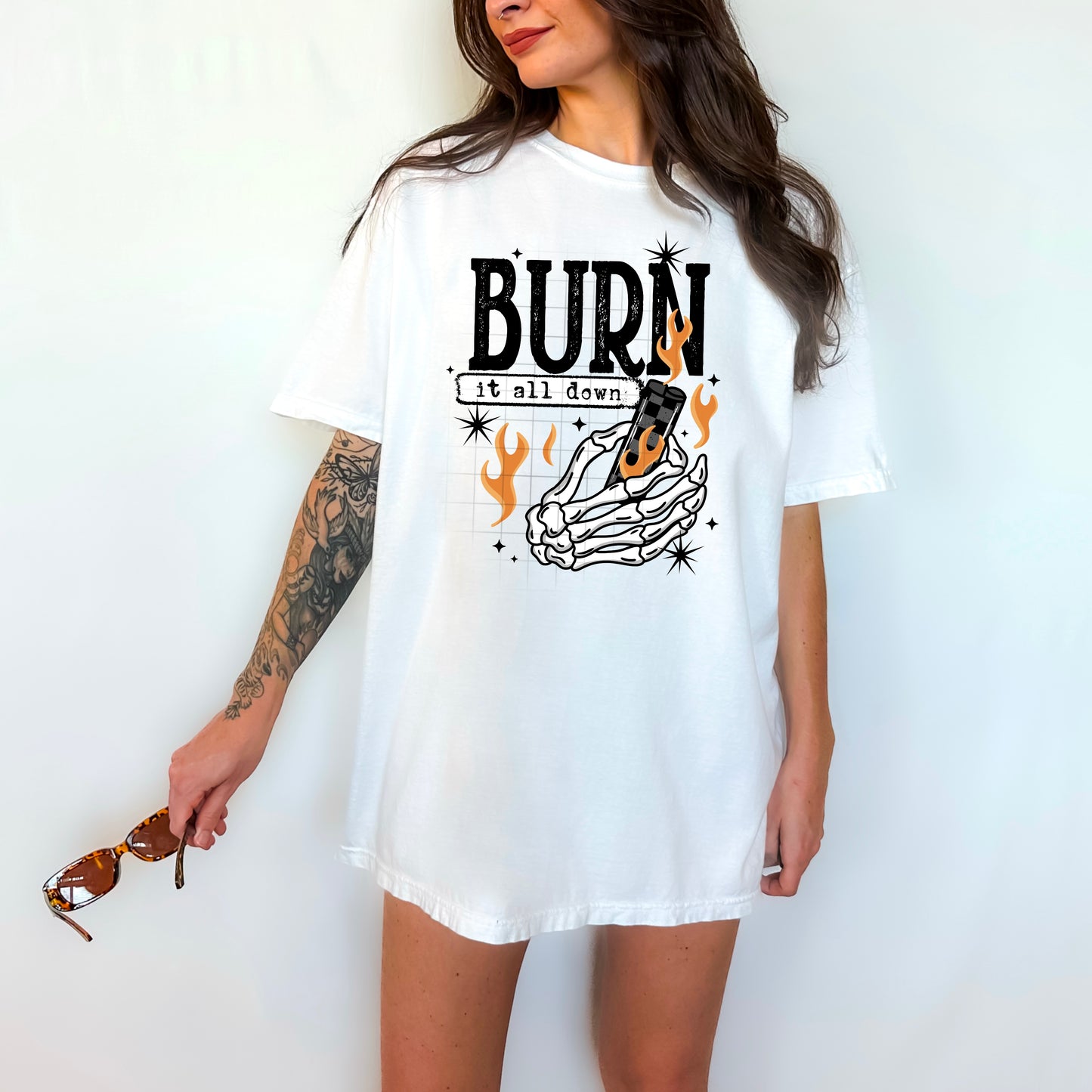 BURN it all down tee (Black ink)