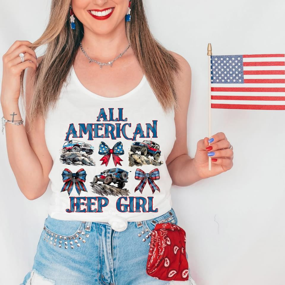 All American Jeep Girl tee