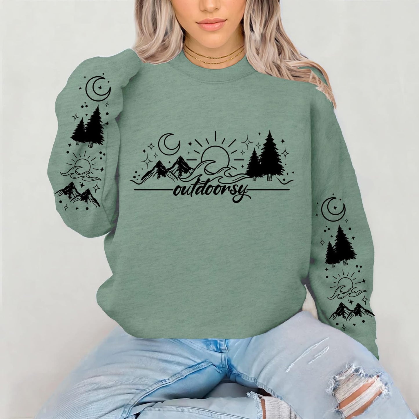 Outdoorsy with sleeves sweatshirt