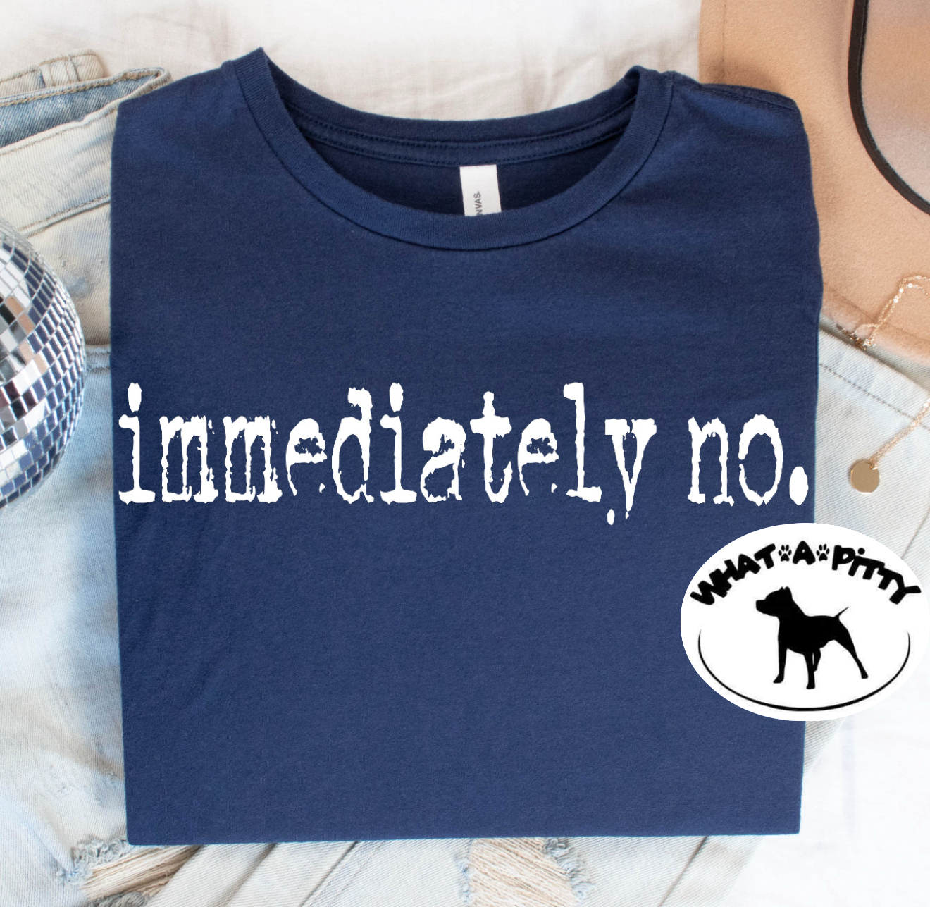 immediately no distressed font tee