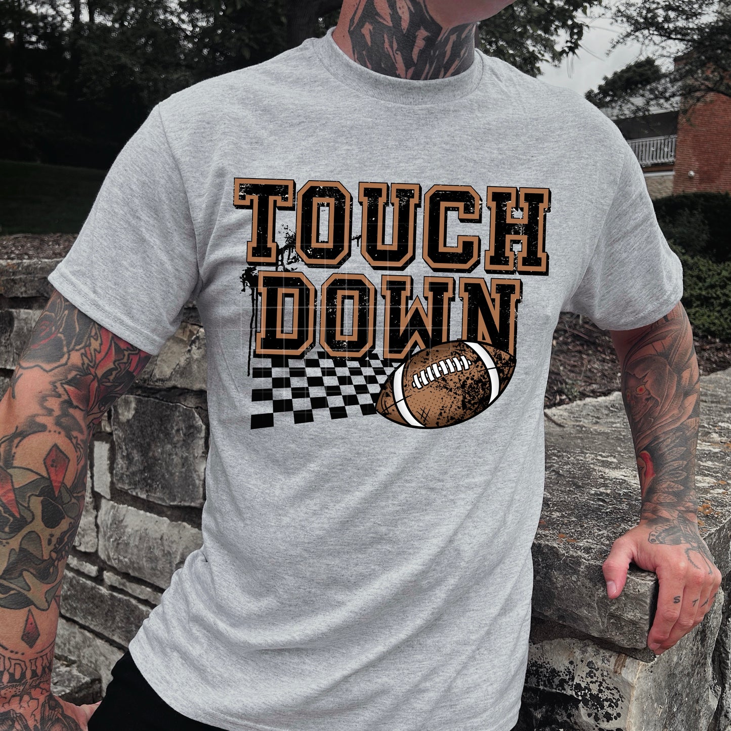 Checkered Touchdown tee