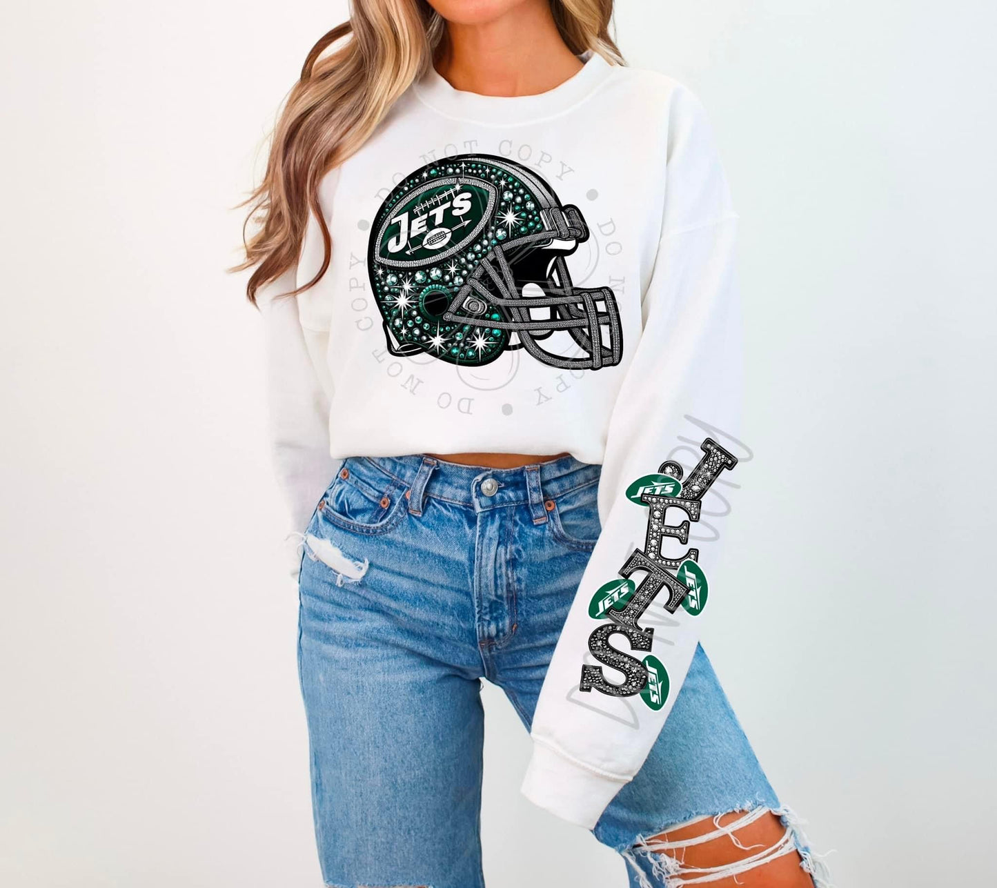 Football sweatshirt with sleeve design