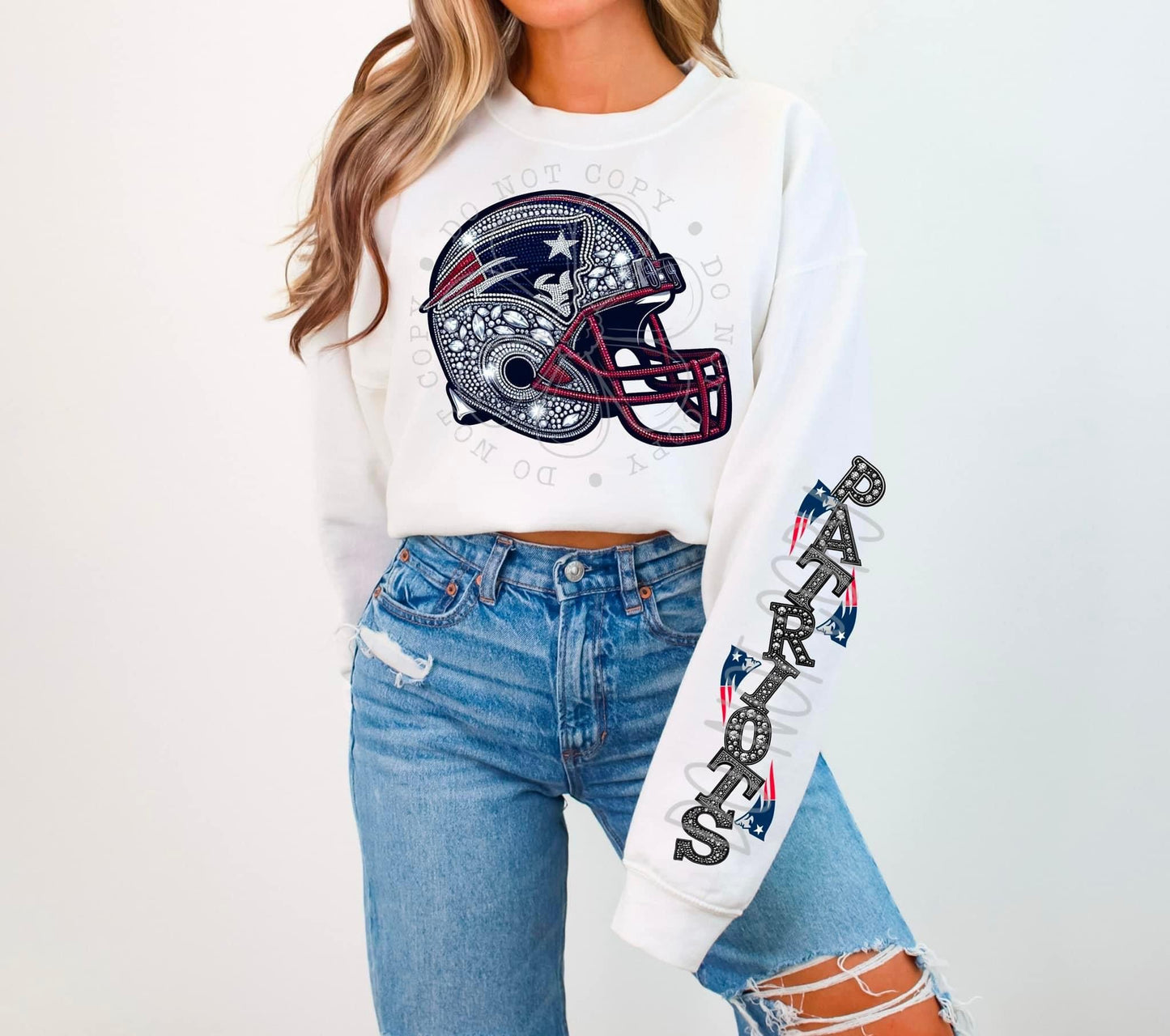 Football sweatshirt with sleeve design