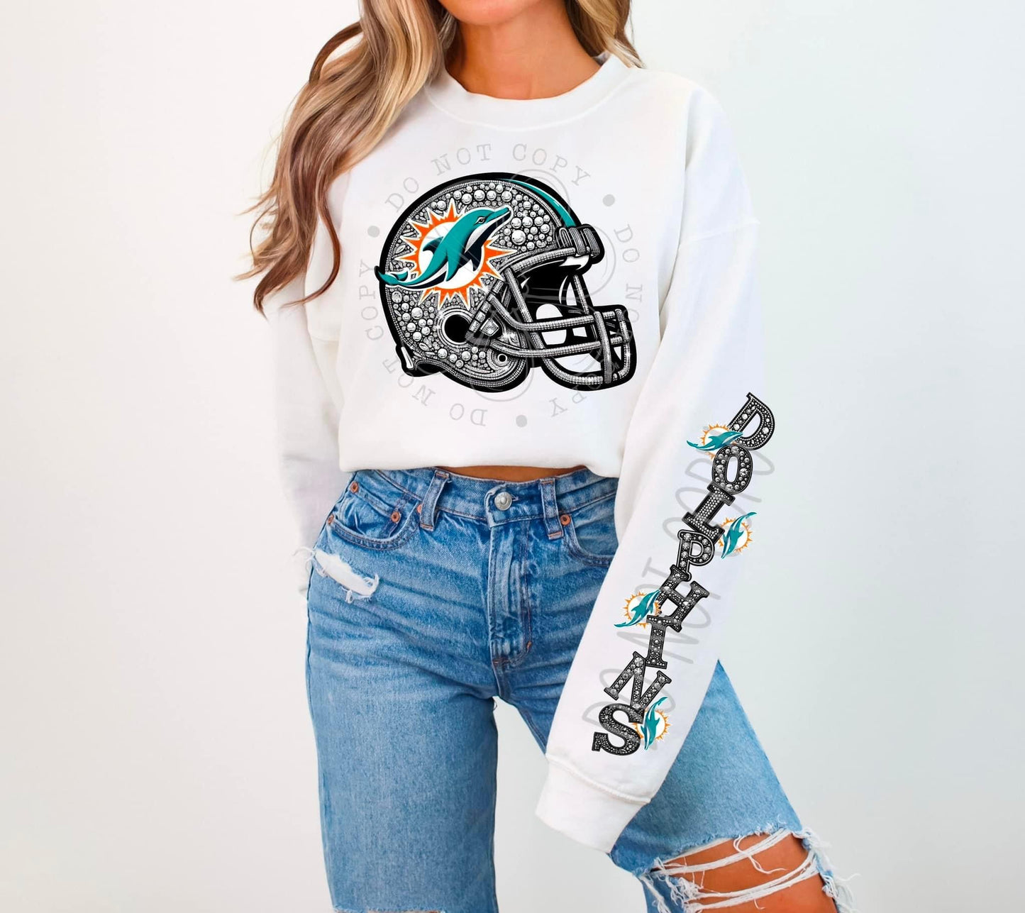 Football sweatshirt with sleeve design