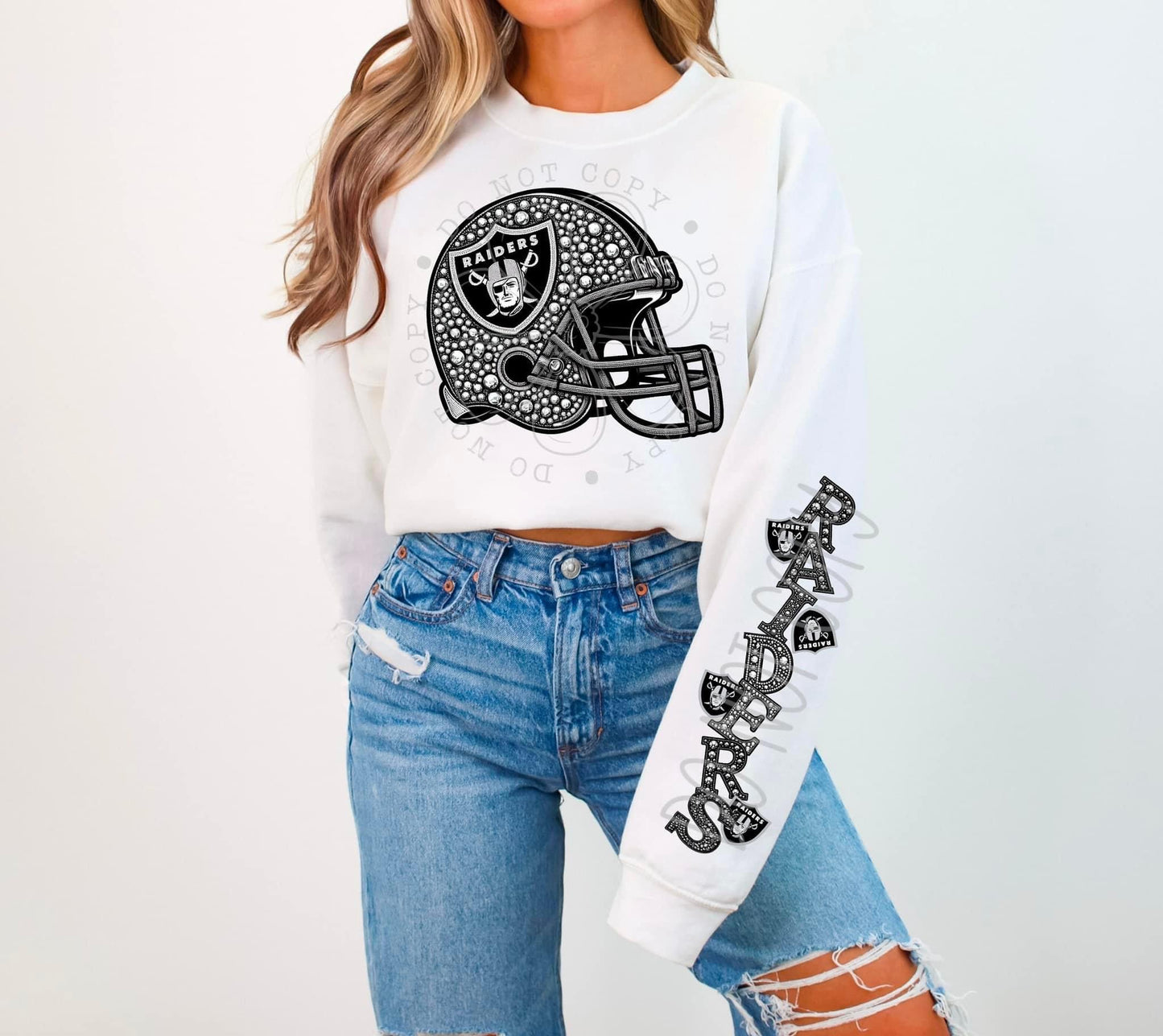 Football sweatshirt with sleeve design