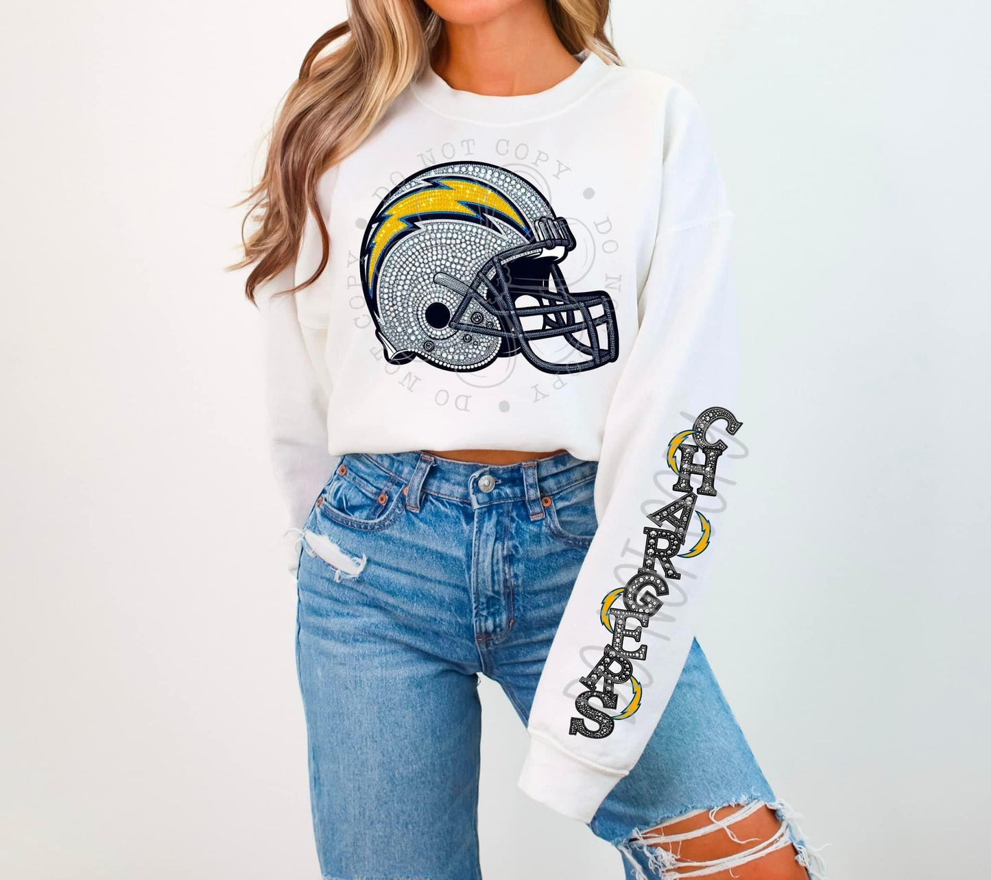 Football sweatshirt with sleeve design