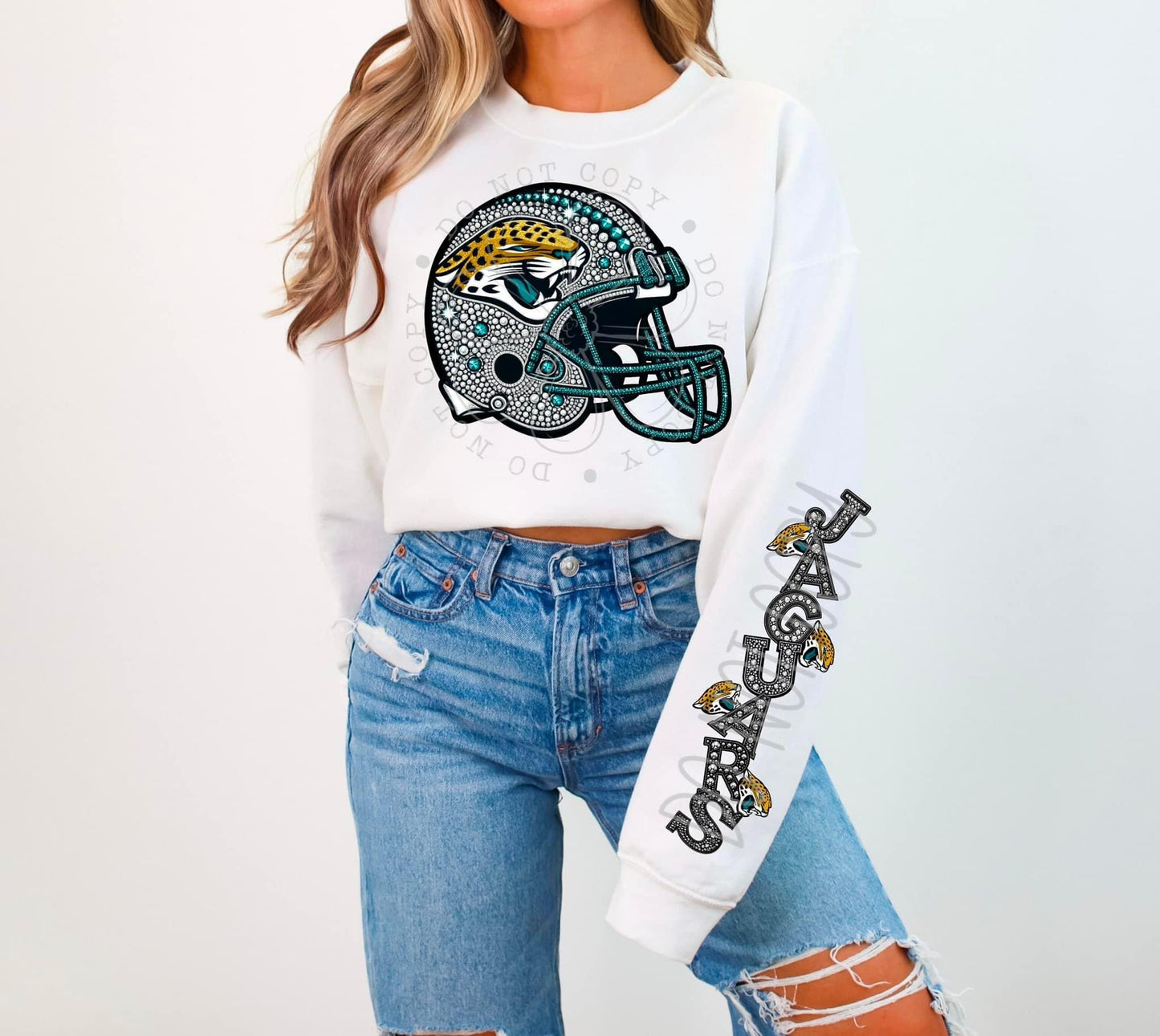 Football sweatshirt with sleeve design