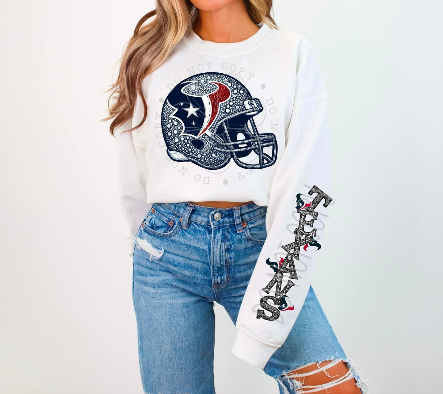 Football sweatshirt with sleeve design