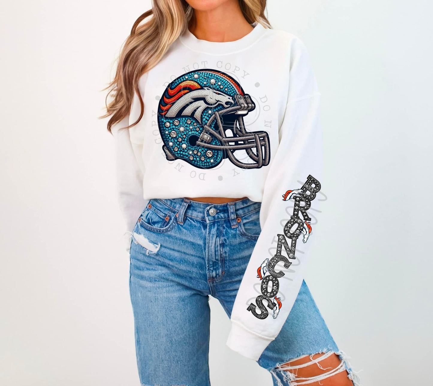 Football sweatshirt with sleeve design
