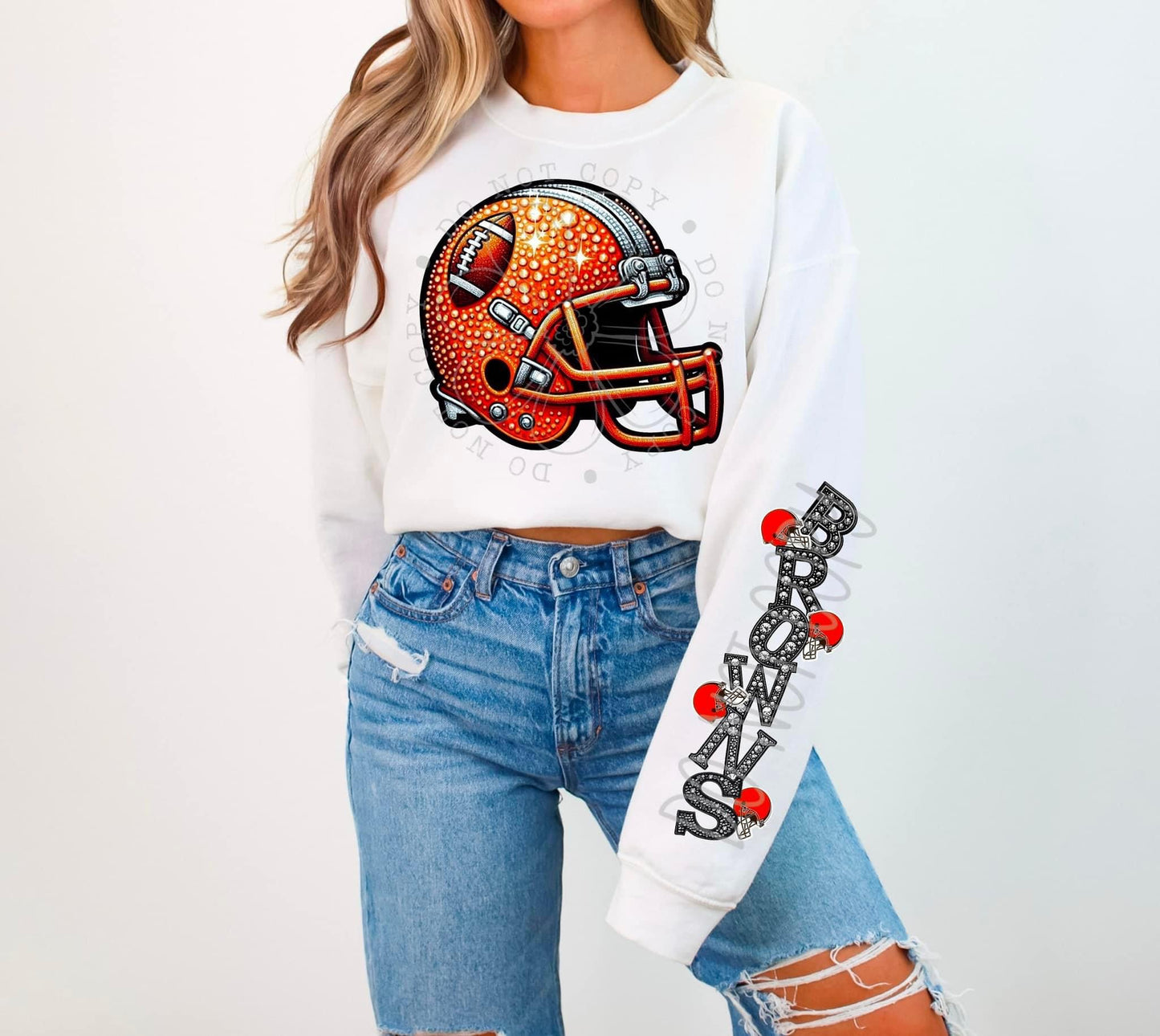 Football sweatshirt with sleeve design