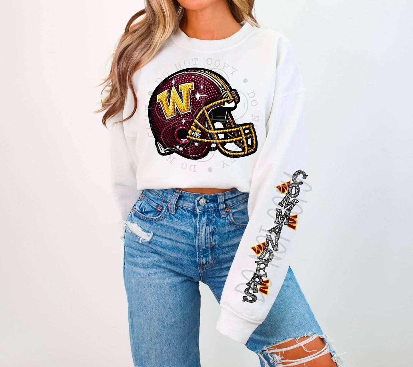 Football sweatshirt with sleeve design