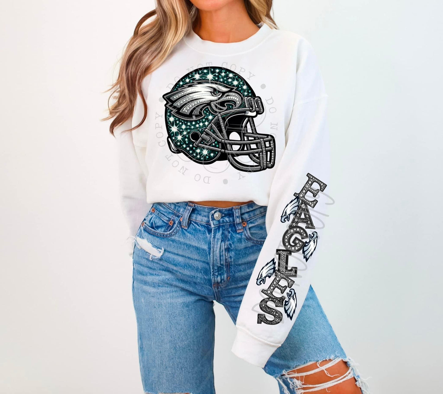 Football sweatshirt with sleeve design