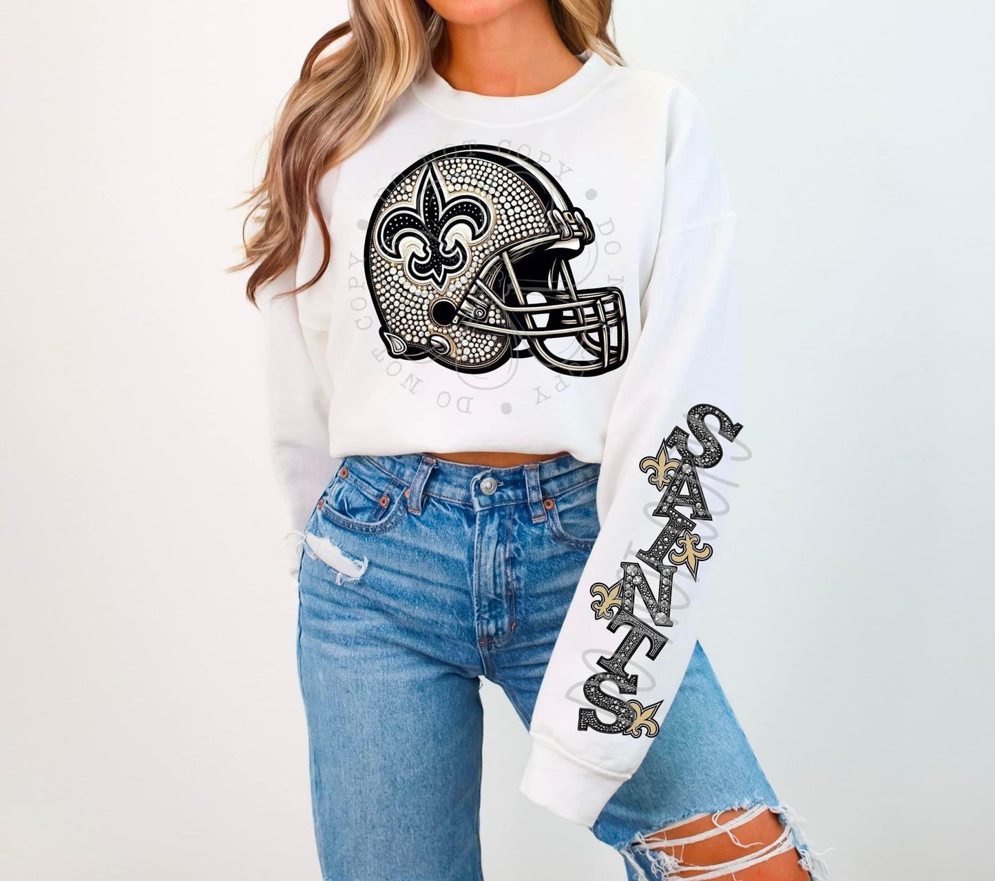 Football sweatshirt with sleeve design