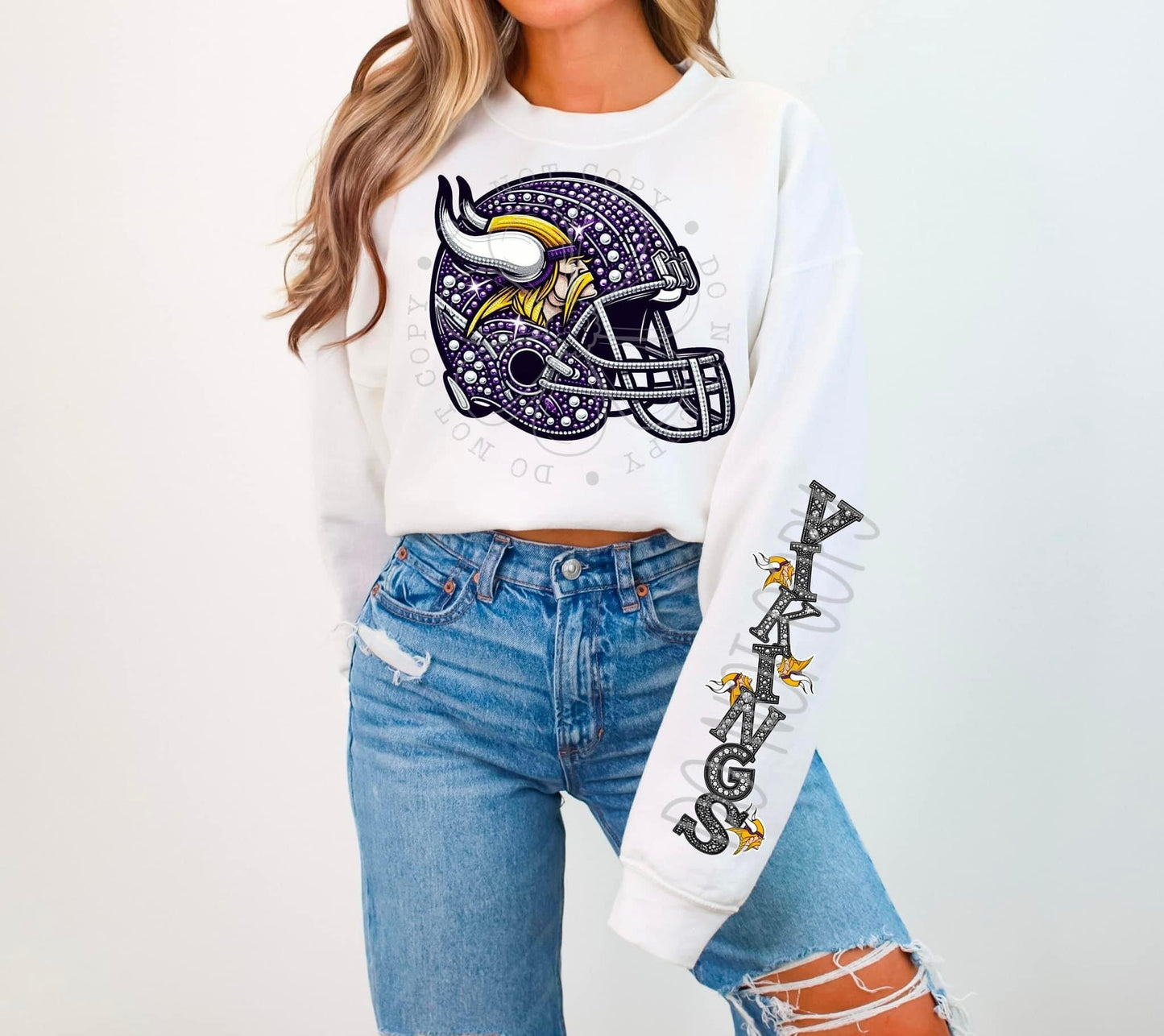 Football sweatshirt with sleeve design