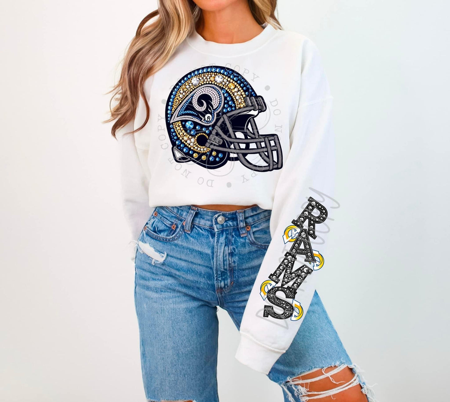 Football sweatshirt with sleeve design