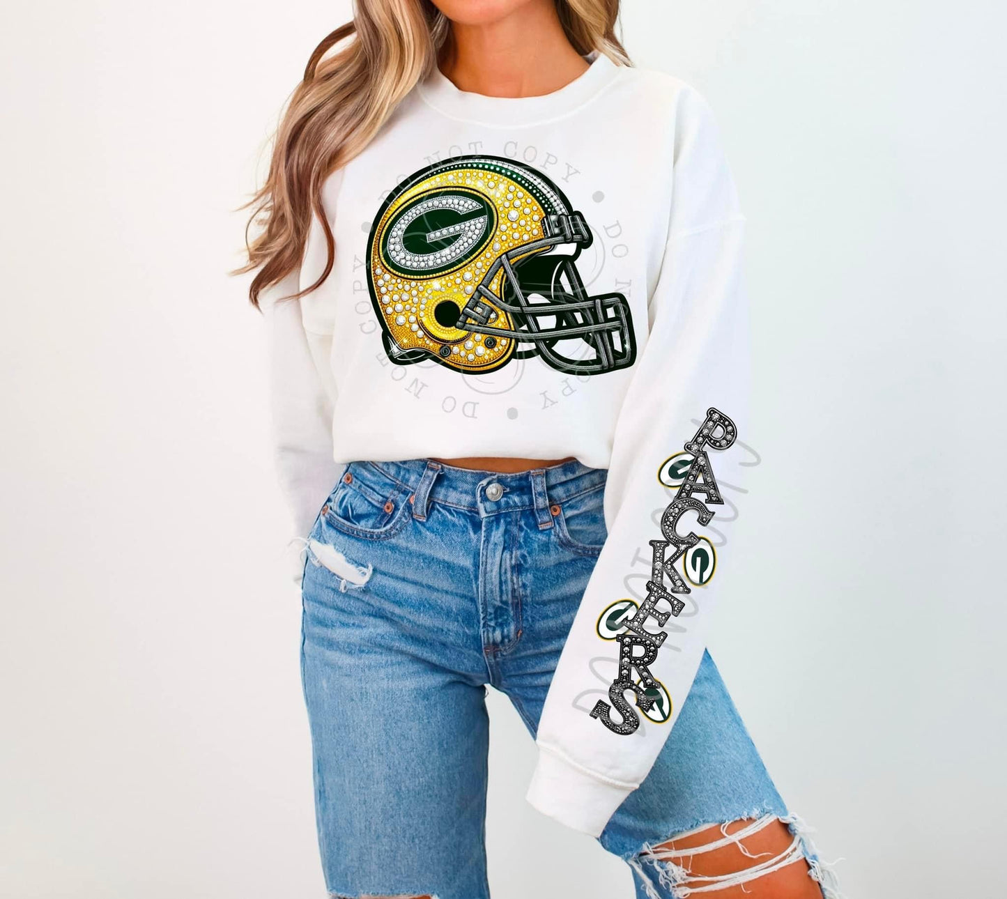 Football sweatshirt with sleeve design