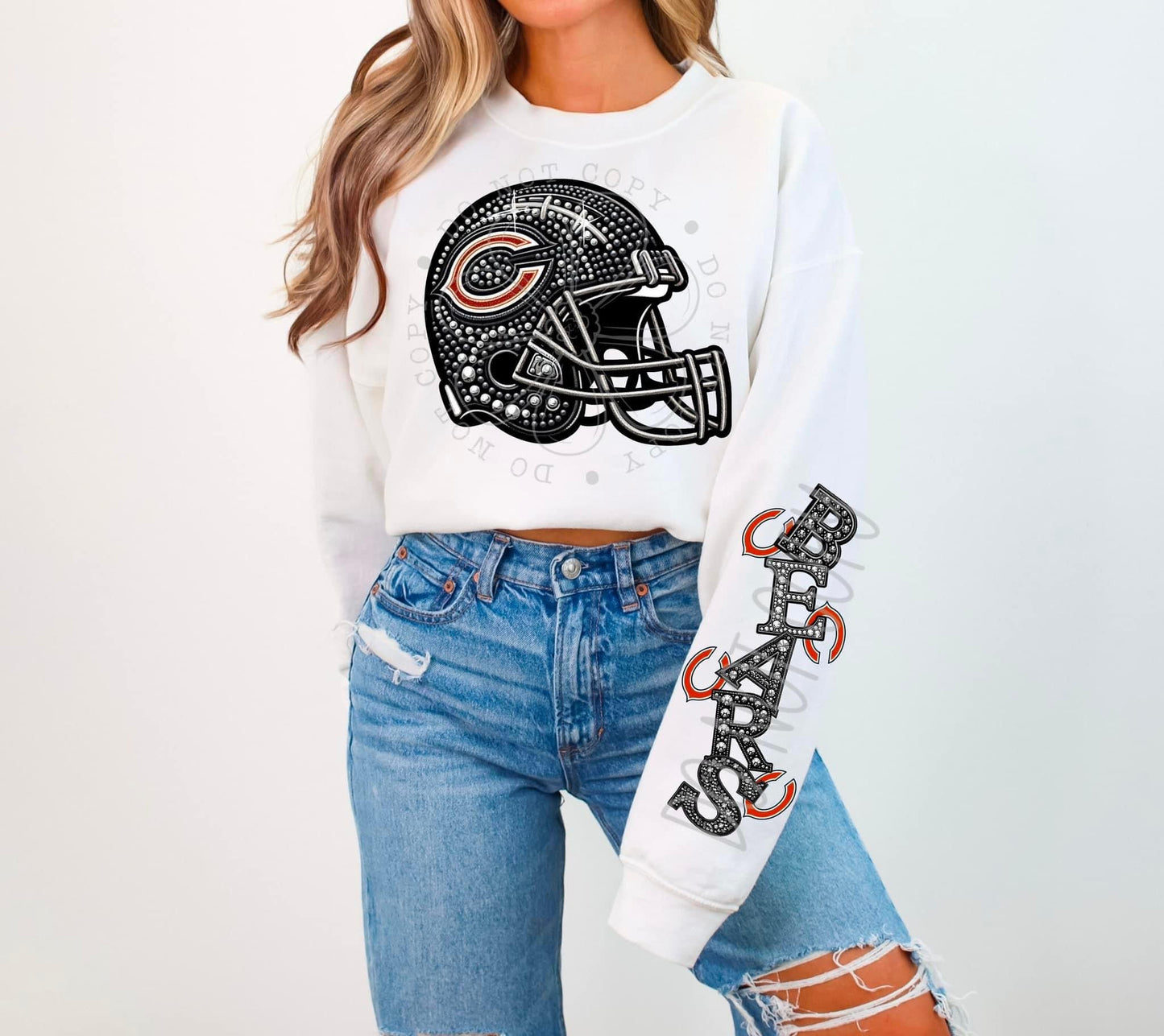 Football sweatshirt with sleeve design