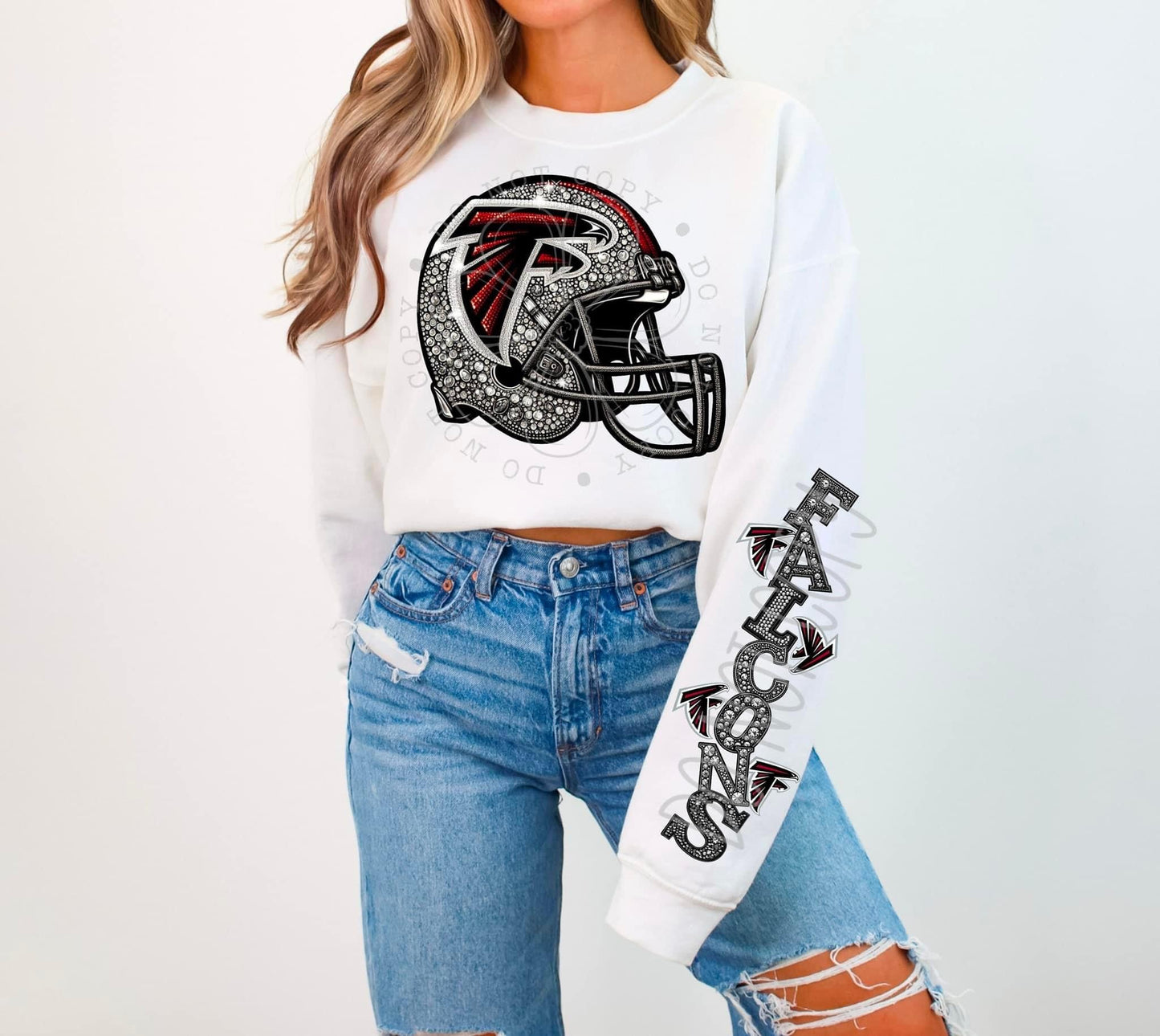 Football sweatshirt with sleeve design
