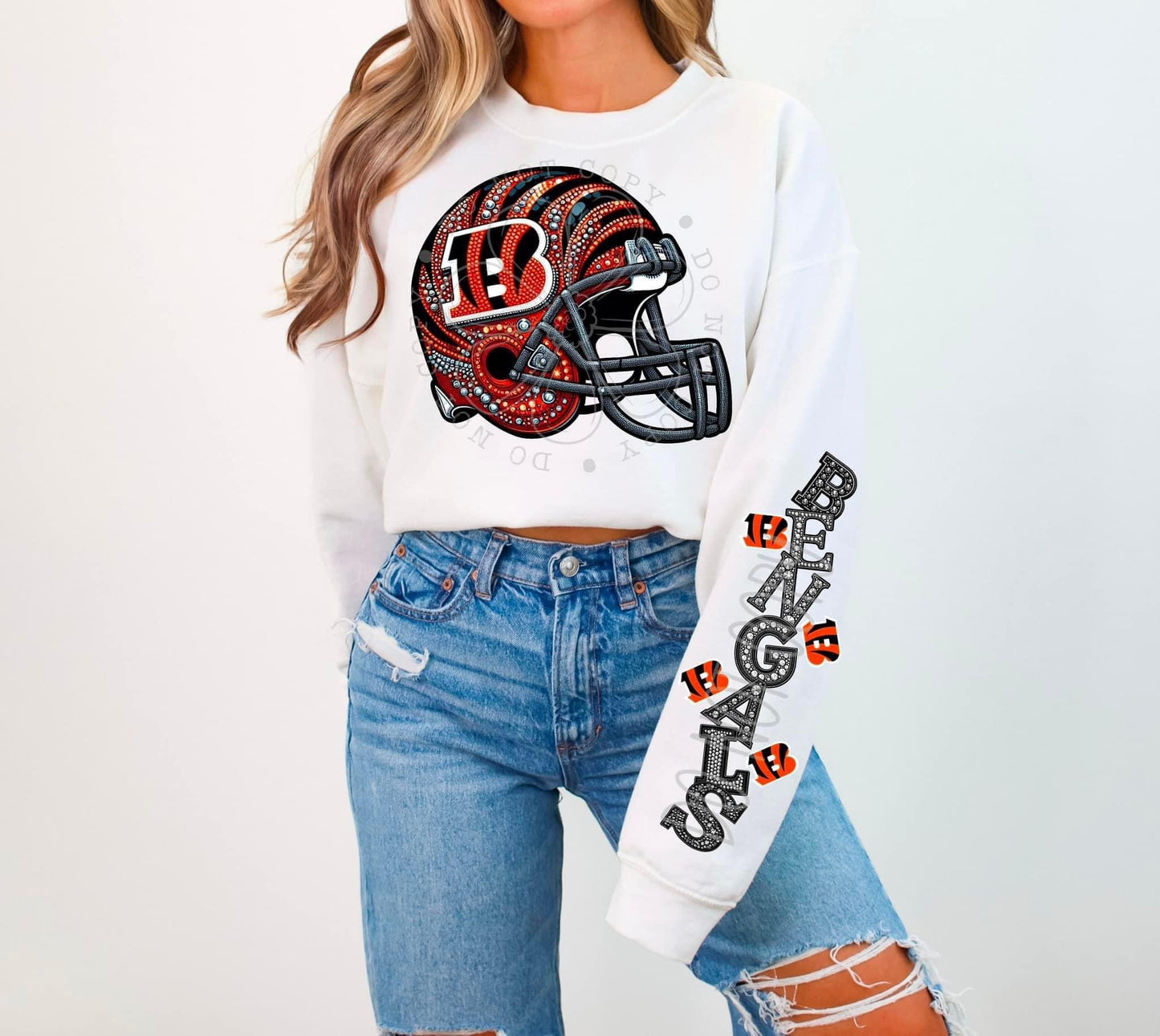 Football sweatshirt with sleeve design