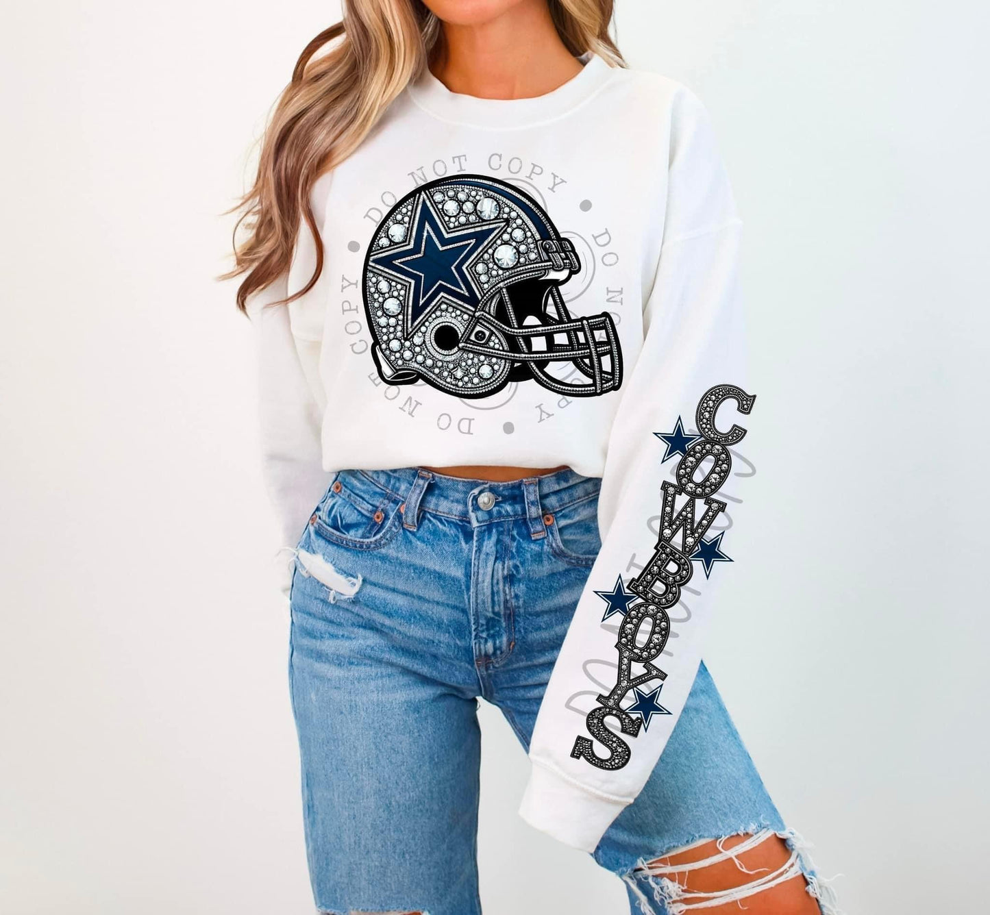 Football sweatshirt with sleeve design