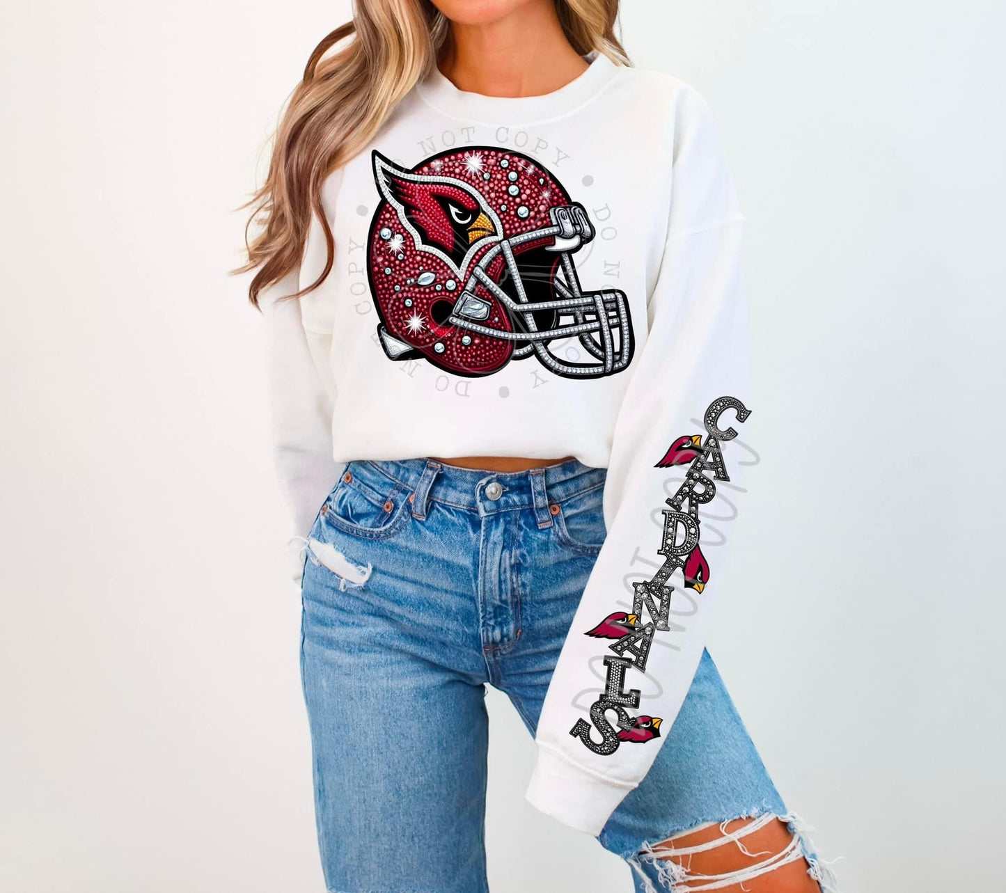 Football sweatshirt with sleeve design