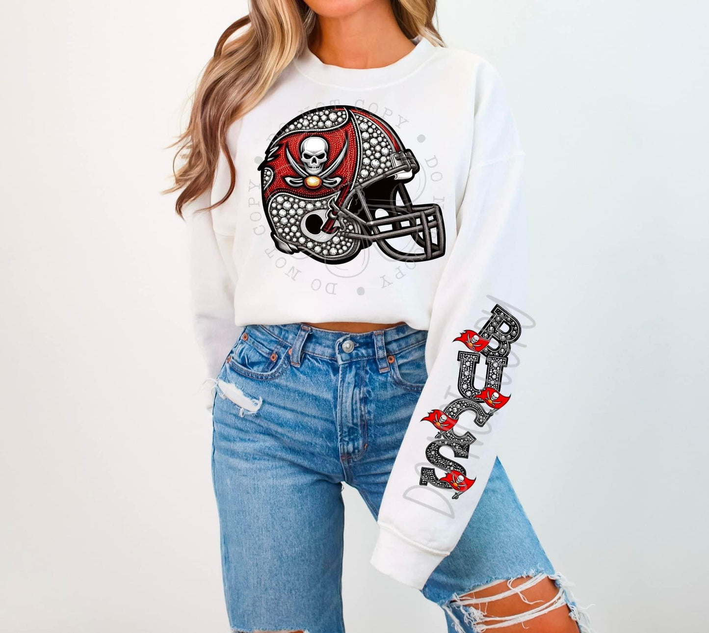 Football sweatshirt with sleeve design