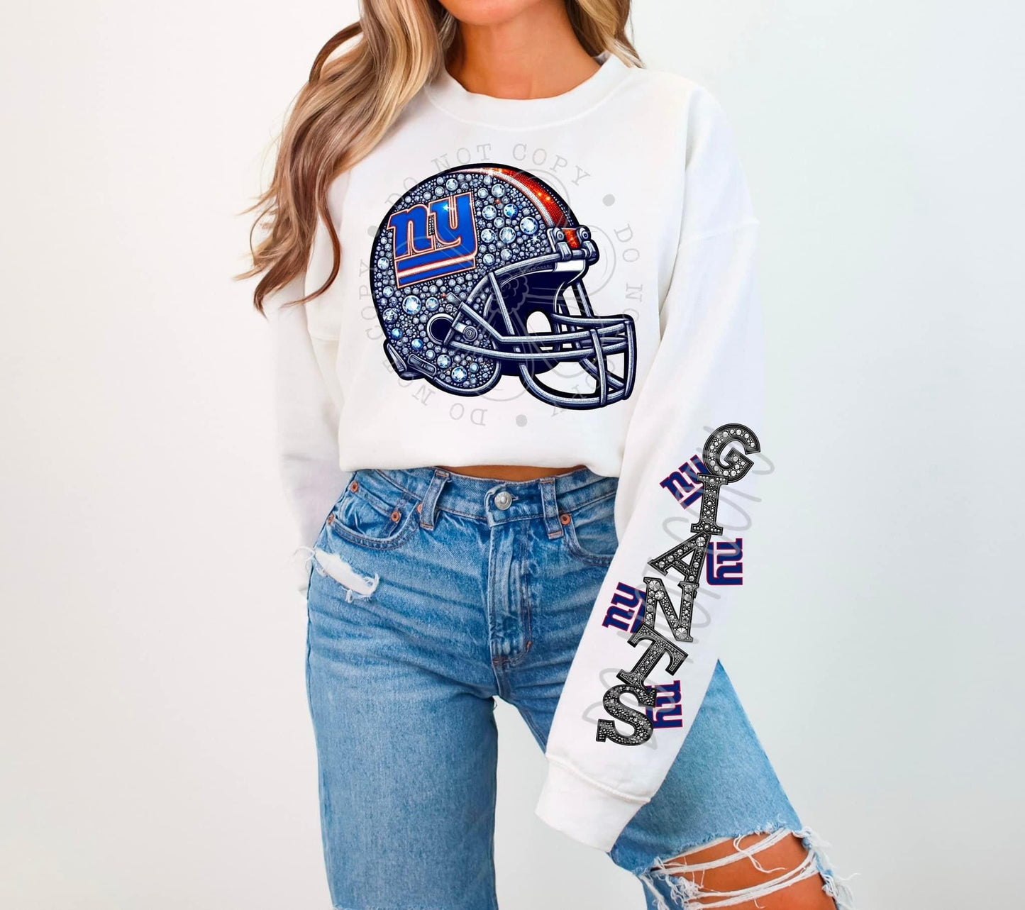 Football sweatshirt with sleeve design